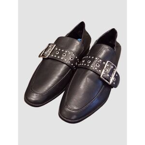 Vintage Havana Maureen Black Leather Studded Buckle Slip On Loafers Shoes Sz 7.5